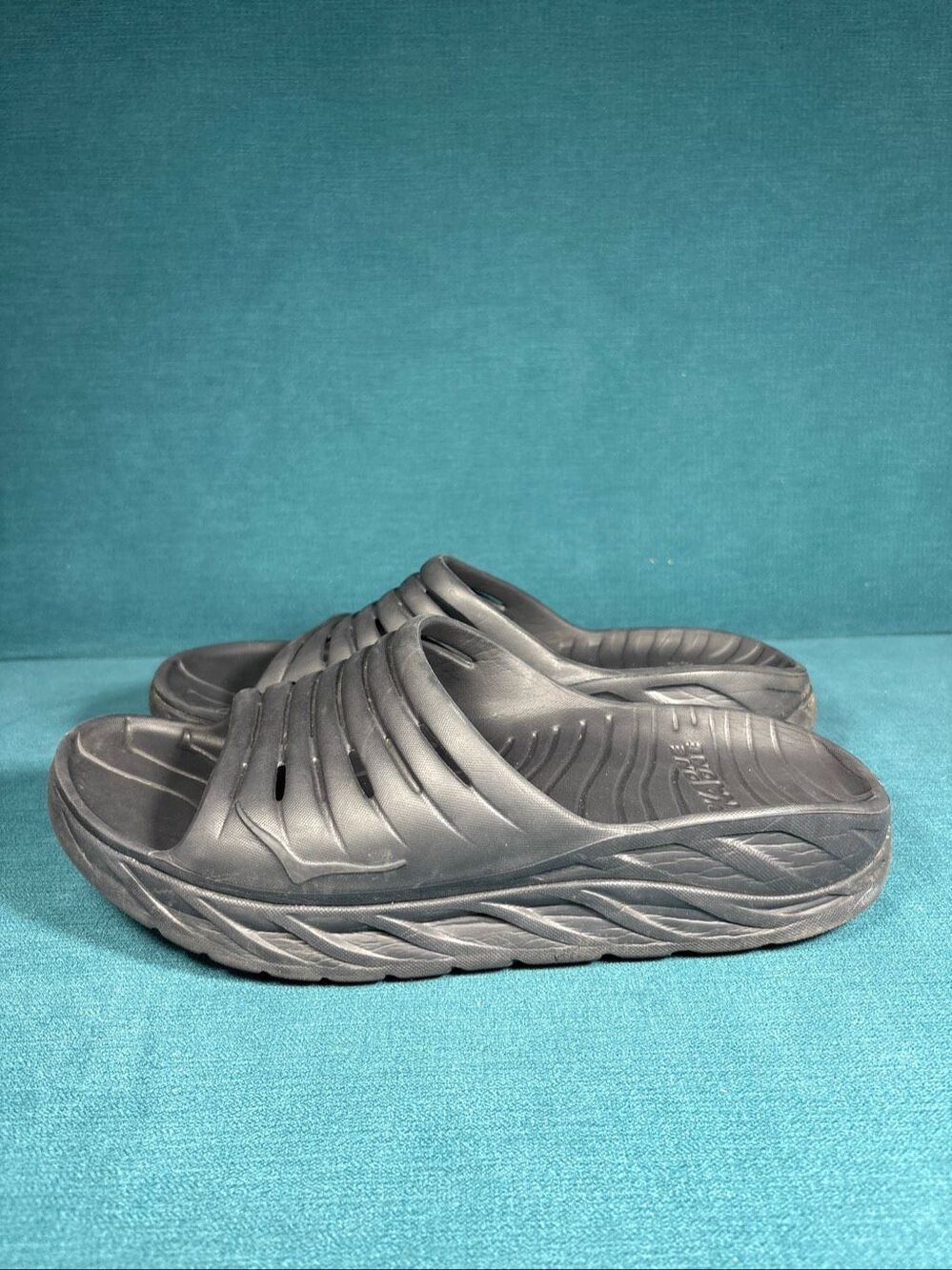 HOKA ONE ONE Ora Recovery Slide 2 Black Comfort Sandals Men's 11 1099673